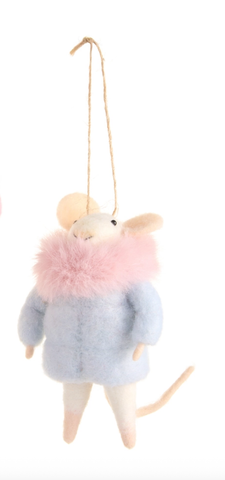Image of 6" Fur Coat Mice Ornament
