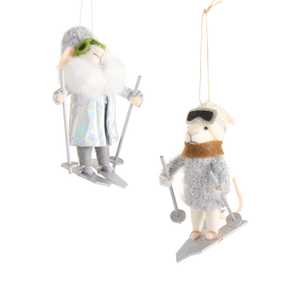 6" Ski Mice Ornament