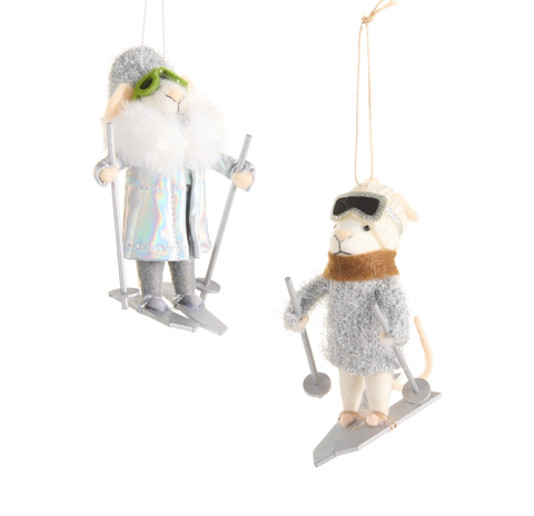Image of 6" Ski Mice Ornament