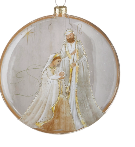 Image of 5" Holy Family and Angel Disc Ornament