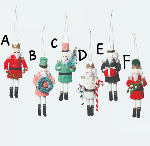 Image of Holiday Nutcracker 6 Asst'd Wool Ornament