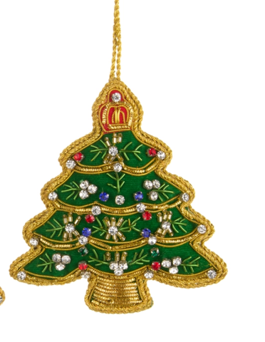 Image of 4" Beaded Tree Ornament