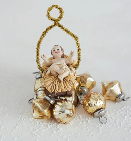 Resin Vintage Baby Jesus Ornament