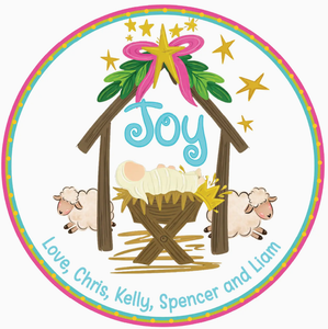 Personalized Christmas Cookies- Joy Nativity