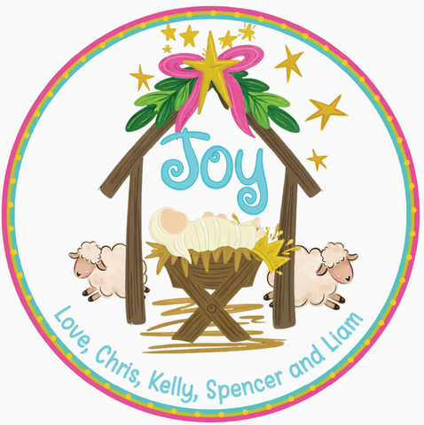 Image of Personalized Christmas Cookies- Joy Nativity