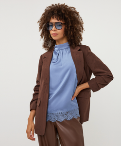 Rhinestone Blazer- Brown