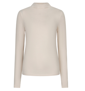 Mock Neck Long Sleeve Top- Vanilla
