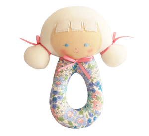 Audrey Grab Rattle 16cm Liberty Blue