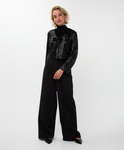 Image of Black Sequin Bow Blazer SALE