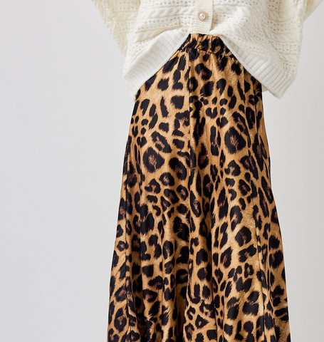 Valentine Camel Leopard Skirt