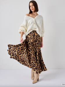Valentine Camel Leopard Skirt