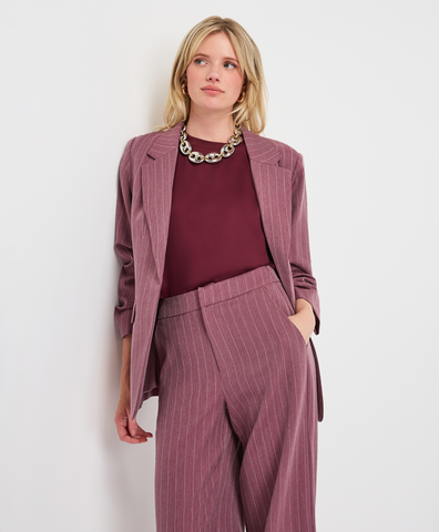 Image of Herringbone Blazer- Merlot