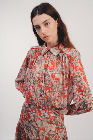 Image of Jill Red Flower Blouse