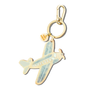 Hand-Painted Vintage Plane Bag Charm + Keychain | Eco-Friendly