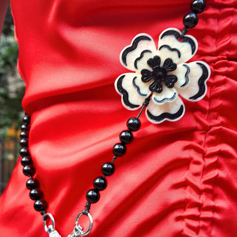 Image of Hand-Painted Dianthus Crossbody Phone Chain