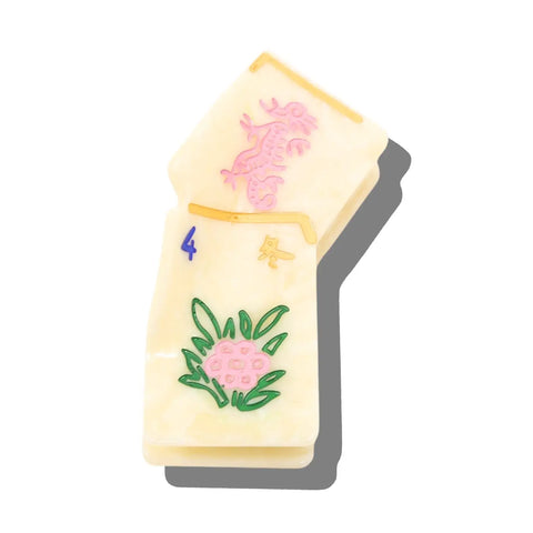 Hand-Painted Mini Flower Mahjong Claw Hair Clip | Eco-Friendly