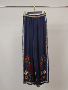 Floral Silk Pants