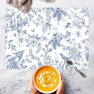 Blue & White Chinoiserie Vinyl Placemat