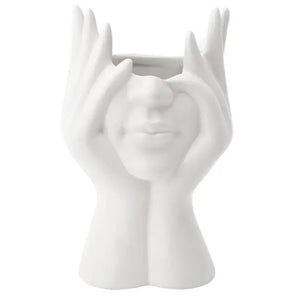 Hands Covering Eyes Planter Item