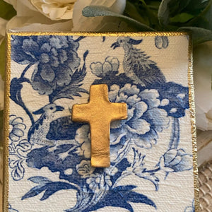 Chinoiserie Gold Gilded Cross Canvas Art
