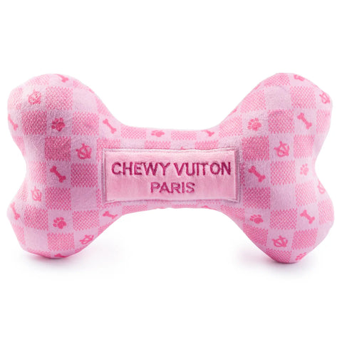 Image of Pink Checker Chewy Vuiton Bone
