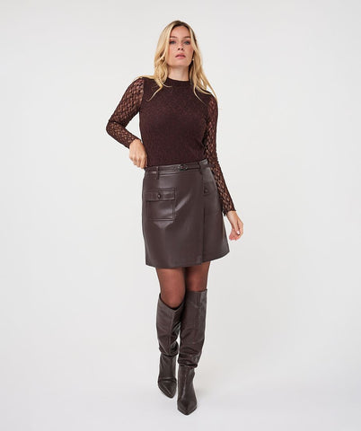 Image of Lace Top- Brown