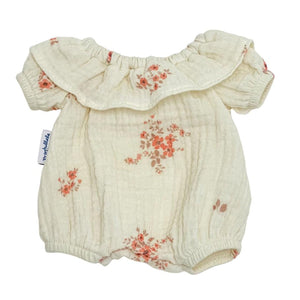 Cream Muslin Flower Romper (Soft Body)