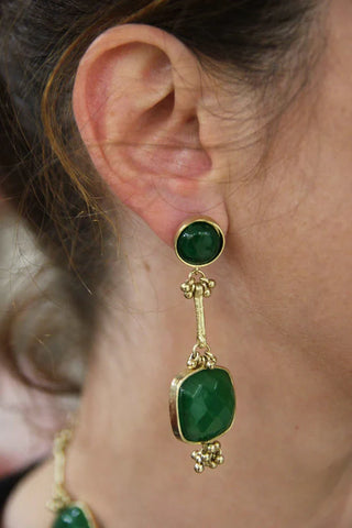 Image of Green Agate Earrings
