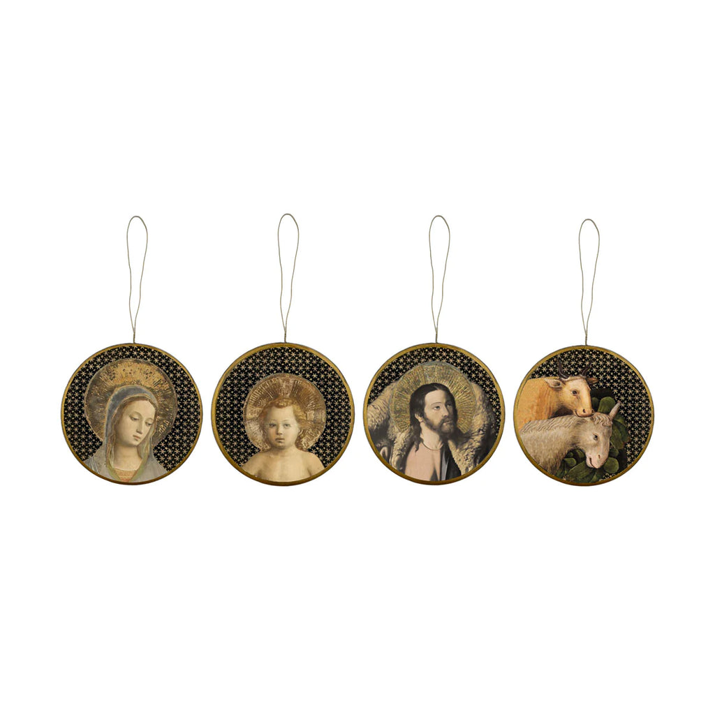 Set of 4 Creche Medallions Ornaments
