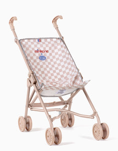 Delage - Racing stroller Damier pink/white