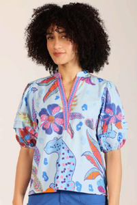 Raya Azure Safari Blouse