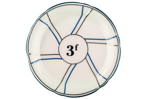 3f, Blue/Silver Porcelain Absinthe Coaster/Saucer