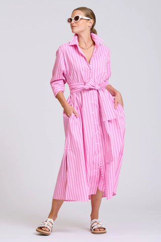 Image of The Adele Shirtdress - Double Pink Stripe