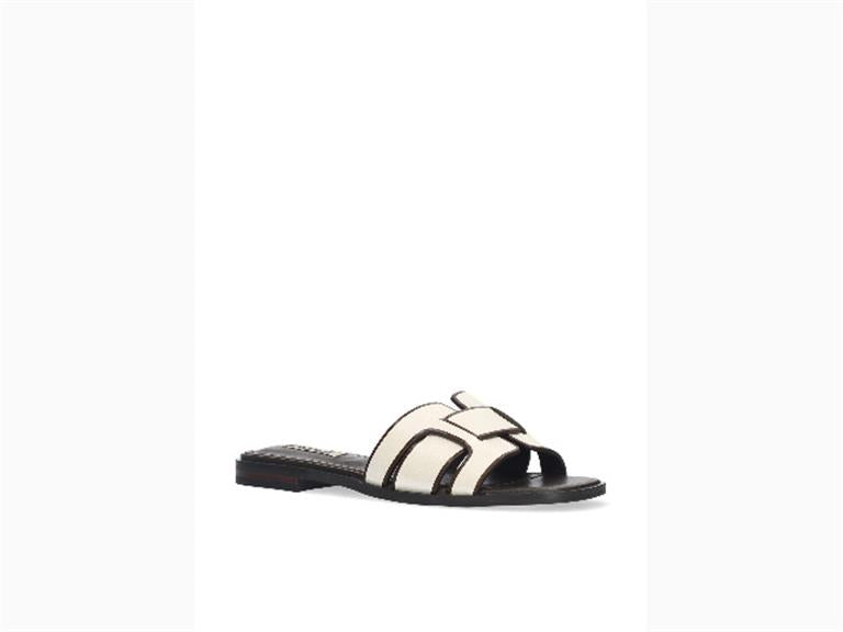 Leather Sandal Black and White PREORDER