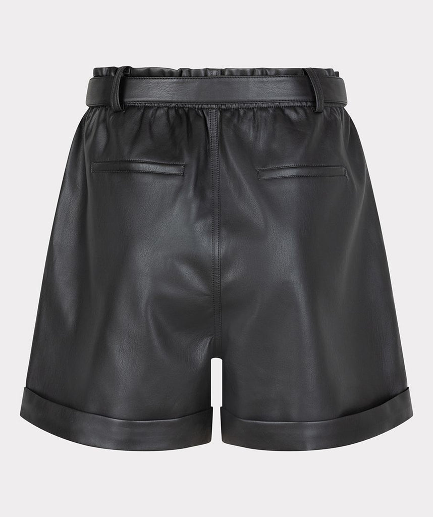 Faux Leather Black Shorts