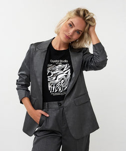 Shimmer Crinkle Blazer