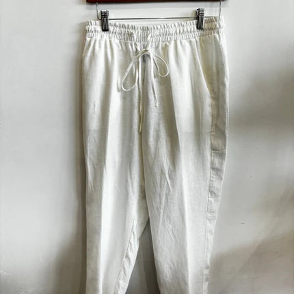 Image of Elastic Waistband Pants White