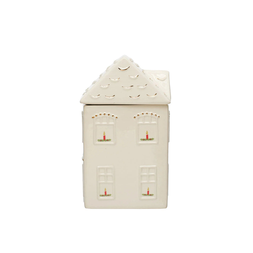 Stoneware House Cookie Jar Small