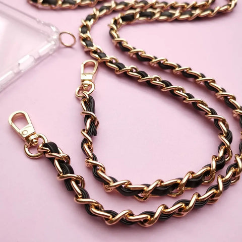 Image of Lou phone chain metal black gold