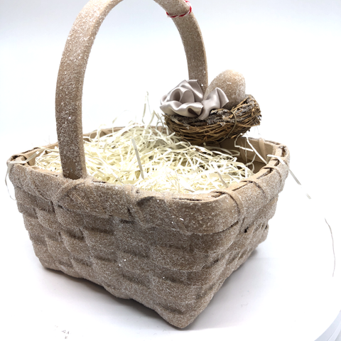 Image of Woven Basket with Egg