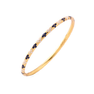 Bangle Flower - blue and ivory (s8)