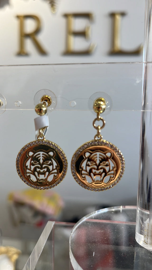Leopard Medallion Earrings