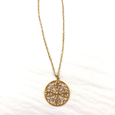 Image of Flower Medallion Necklace