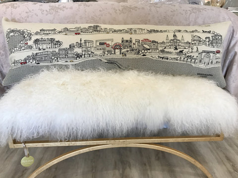 Image of New Orleans Embroidered Skyline Cushion Day Time - King - Relish New Orleans 