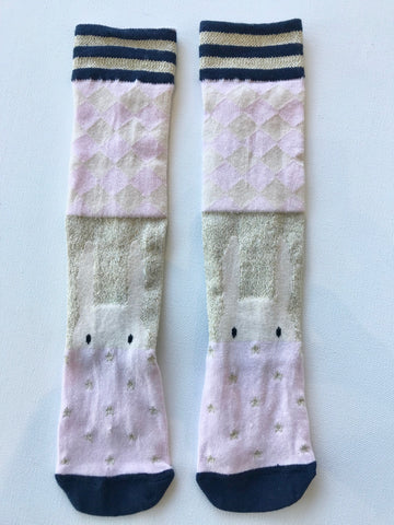 Pink Bunny Knee High Socks