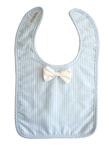 Image of Bow Tie Bib - Blue Stripe