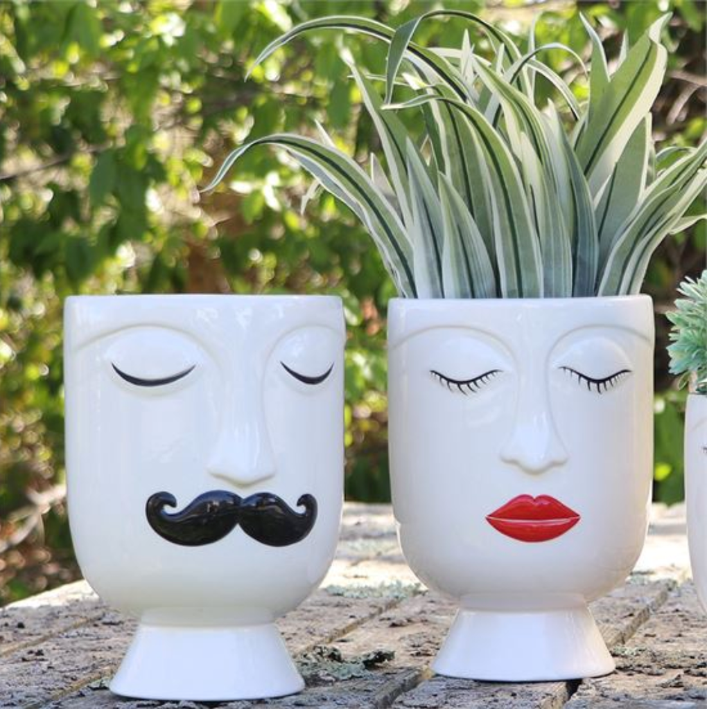 Mustache/Lips Vase