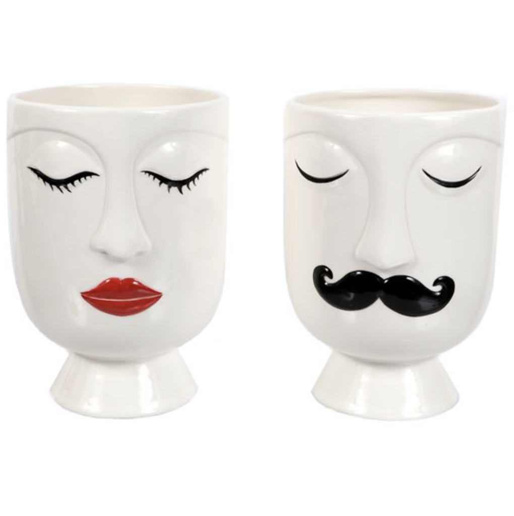 Mustache/Lips Vase
