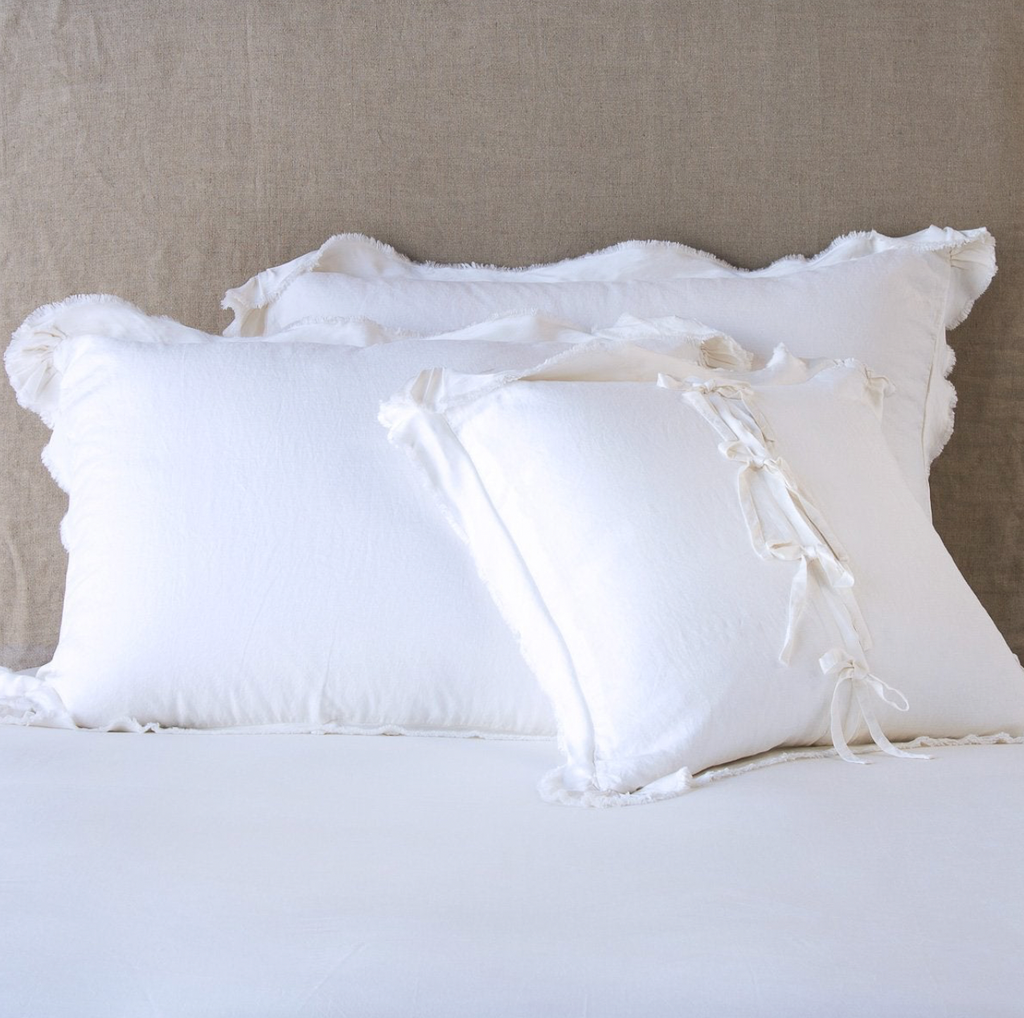 Delphine White Pillow Sham Bella Notte Linens (Discontinued)STOCKED