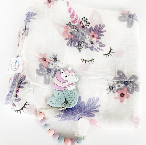 Image of Unicorn Organic Cotton Muslin Blanket